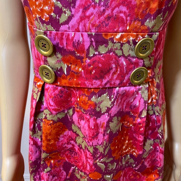 Michael Kors Floral‎ Dress W/Logo Buttons Sz 6 - Picture 4 of 13